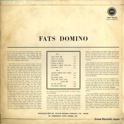 DOMINO, FATS fats domino sings million record hits IMP-5025