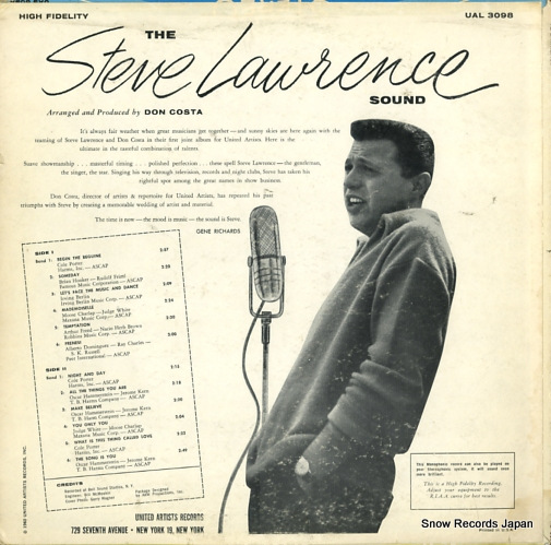LAWRENCE, STEVE the steve lawrence sound UAL3098