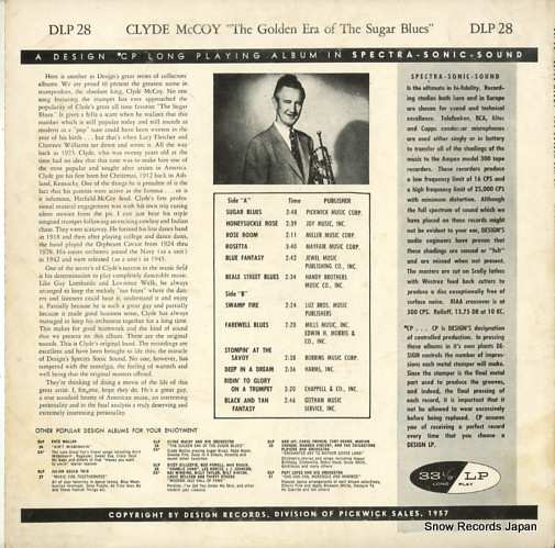 MCCOY, CLYDE the golden era of the sugar blues DLP28