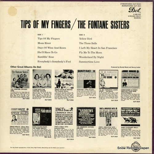 FONTANE SISTERS, THE tips of my fingers DLP3531