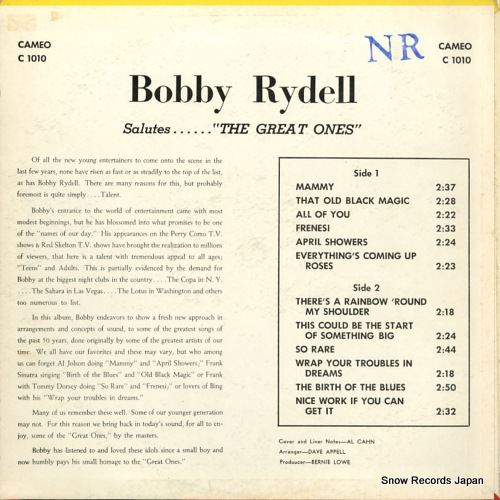 RYDELL, BOBBY bobby rydell salutes the 