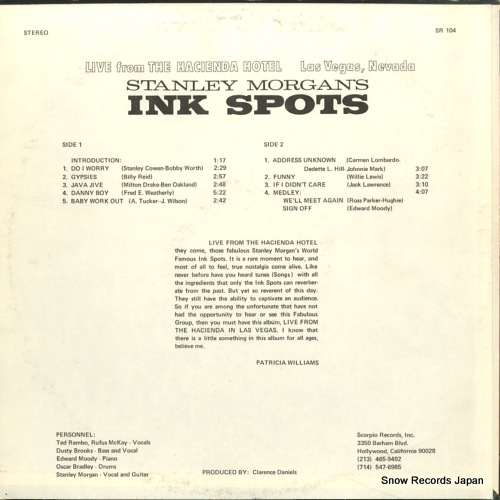 INK SPOTS live from the hacienda hotel las vegas, nevada SR104