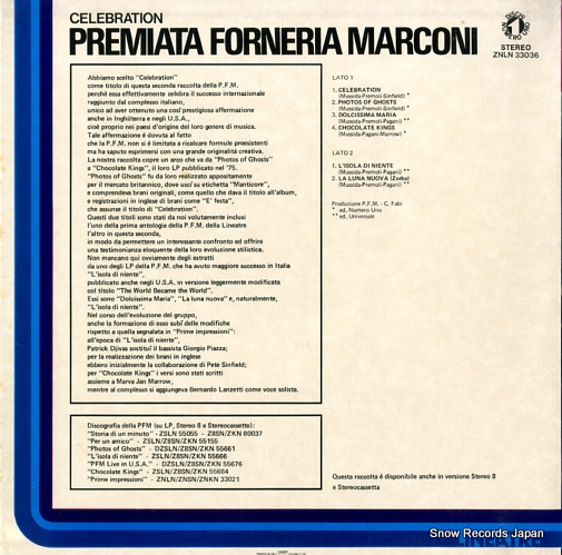 PREMIATA FORNERIA MARCONI celebration ZNLN33036