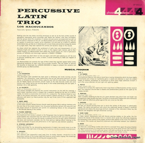 LOS MACHUCAMBOS percussive latin trio SP44012