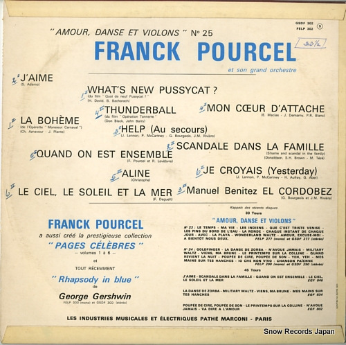 POURCEL, FRANCK amour danse et violons no.25 GSDF302 / FELP302