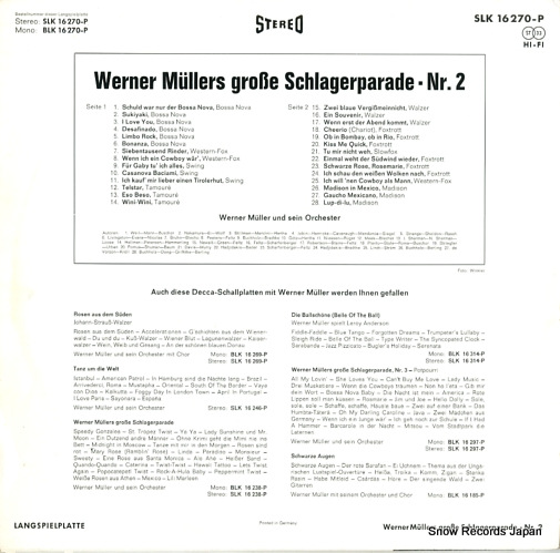 MULLER, WERNER grosse schlagerparade mr2 SLK16270-P