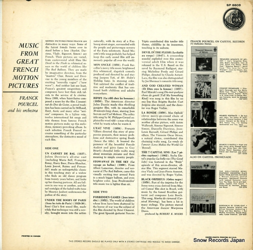 POURCEL, FRANCK music from great french motion pictures SP8603