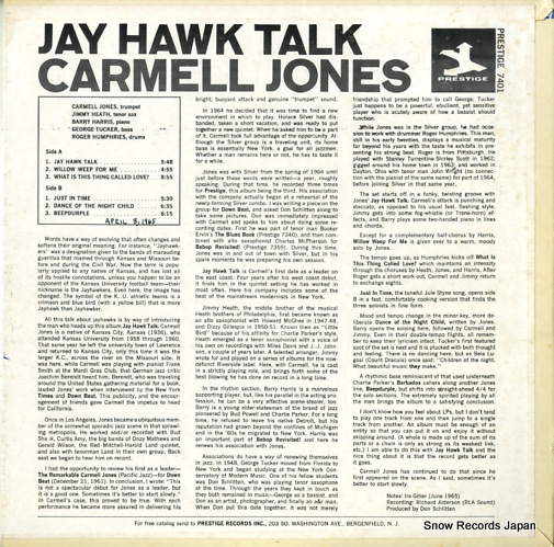 JONES, CARMELL jay hawk talk PR7401/PRST7401