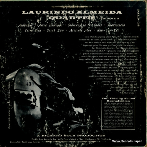 ALMEIDA, LAURINDO quartet vol.2 featuring bud shank PJLP-13