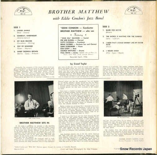 MATTHEW, BROTHER with eddie condon's jazz band ABC-121