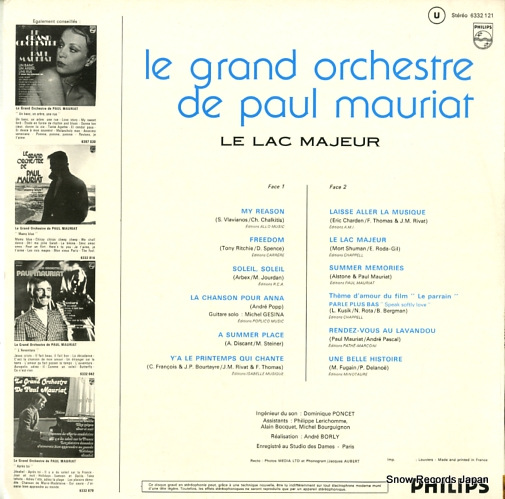 MAURIAT, PAUL le grand orchestre de paul mauriat 6332.121