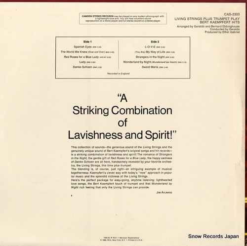 LIVING STRINGS PLUS TRUMPET bert kaempfert hits CAS-2303