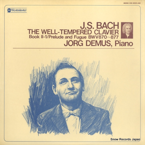DEMUS, JORG bach; the well-tempered clavier book 2-1 OW-8054-AW