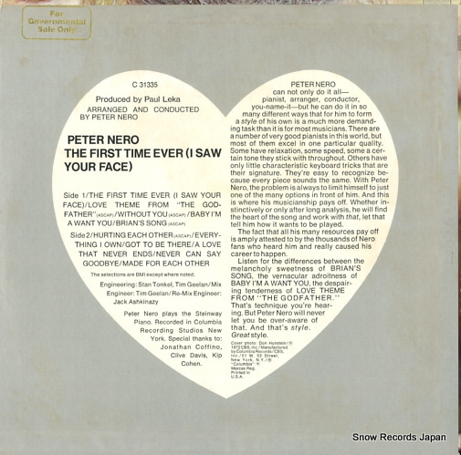 NERO, PETER the first time ever (i saw your face) C31335