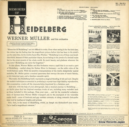 MULLER, WERNER memories of heidelberg DL8635