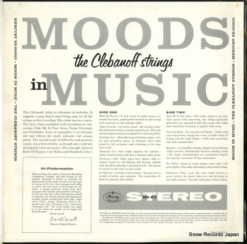 CLEBANOFF AND HIS ORCHESTRA moods in music SR-60005