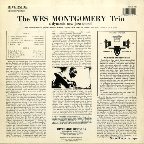 MONTGOMERY, WES the wes montgomery trio RSLP310