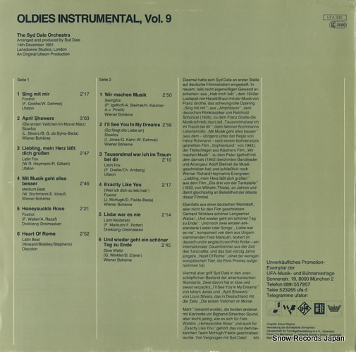 SYD DALE ORCHESTRA, THE oldies instrumental vol.9 UFA330