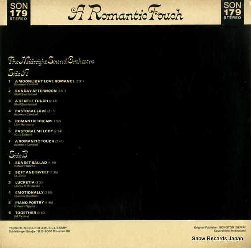 MIDNIGHT SOUND ORCHESTRA, THE a romantic touch SON179