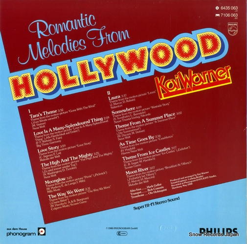 WARNER, KAI romantic melodies from hollywood 6435063