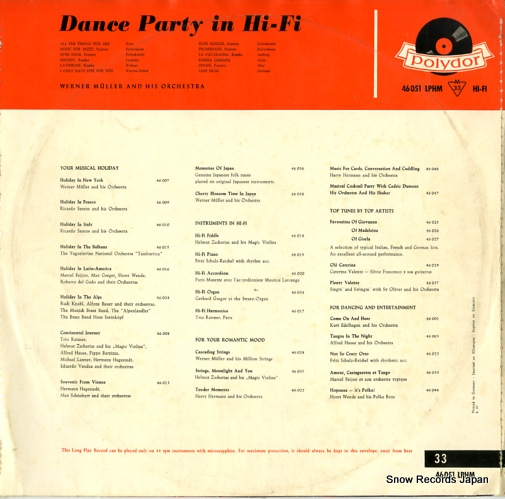 MULLER, WERNER dancing party in hi-fi 46051LPHM