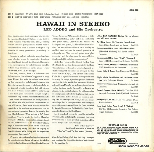 ADDEO, LEO hawaii in stereo CAS-510