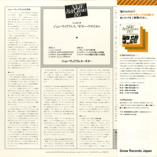 WILLIAMS, JOHN virtuoso variations for guitar 23AC601