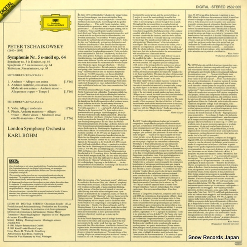 BOHM, KARL tchaikovsky; symphonie no.5 2532005