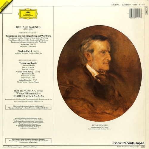 KARAJAN, HERBERT VON wagner; tannhauser, siegfried-idyll, tristan und isolde 423613-1