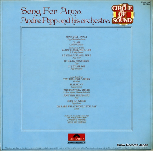 POPP, ANDRE song for anna 2383208