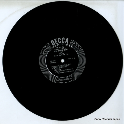 SOUTHERN, JERI warm intimate songs in the jeri southern style DL5531