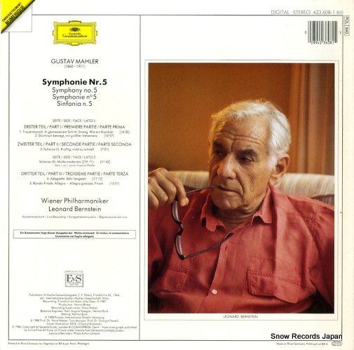 BERNSTEIN, LEONARD mahler; symphonie no.5 423608-1