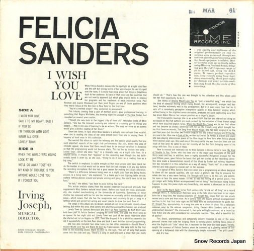 SANDERS, FELICIA i wish you love T70002