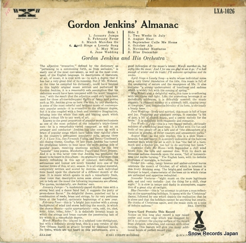 JENKINS, GORDON golden jenkins' almanac LXA-1026