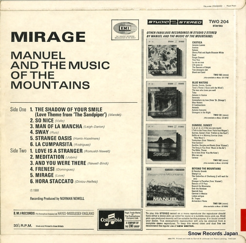 MANUEL AND THE MUSIC OF THE MOUNTAINS mirage TWO204
