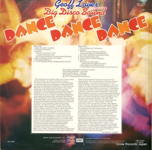 GEOFF LOVE'S BIG DISCO SOUND dance, dance, dance NFP50306