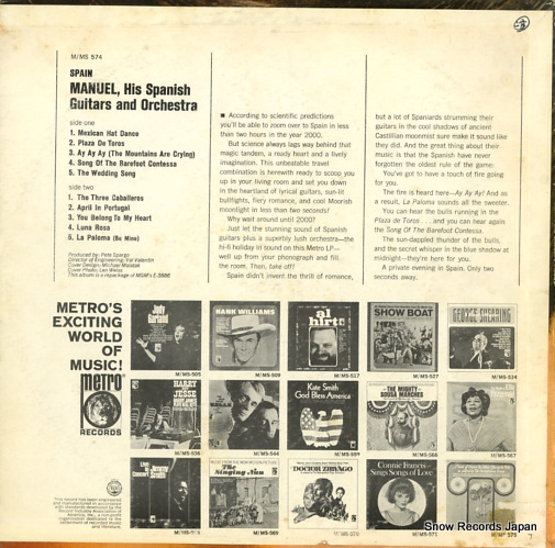 MANUEL HIS SPANISH GUITARS, AND ORCHESTRA spain MS-574