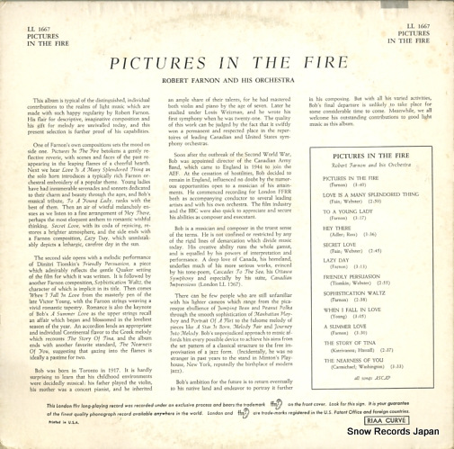 FARNON, ROBERT pictures in the fire... LL1667