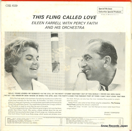 FAITH, PERCY / EILEEN FRRELL this fling called love CS8539