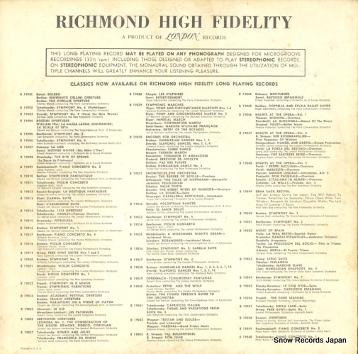 VAN BEINUM, EDUARD / ANTHONY COLLINS bizet; carmen suite B19013