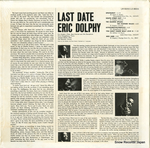 DOLPHY, ERIC last date IMPF-11012/LS86013