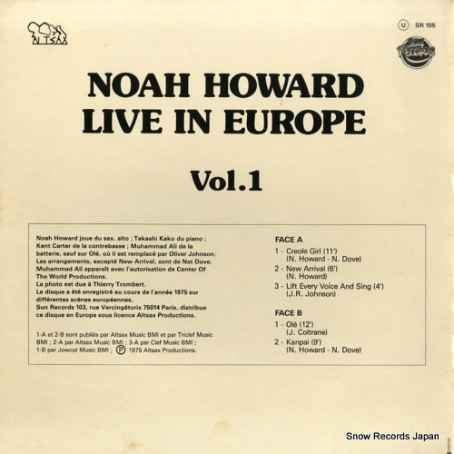 HOWARD, NOAH live in europe vol.1 SR105