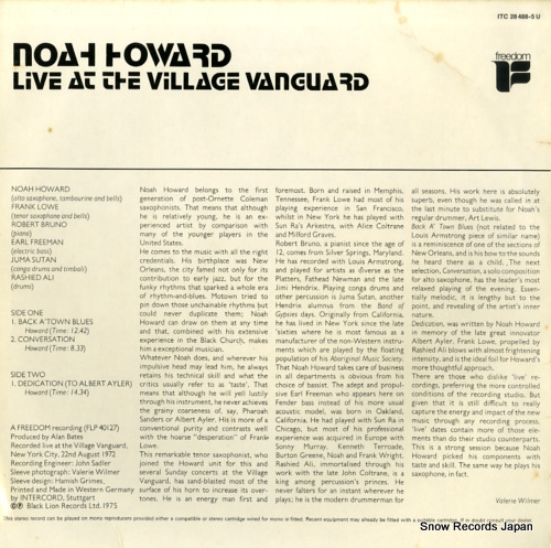 HOWARD, NOAH live at the village vanguard ITC28488-5U