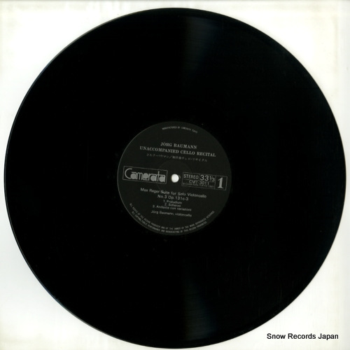 BAUMANN, JORG unaccompanied cello recital CMT-3011