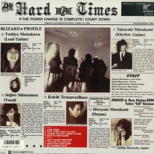 BLIZARD hard times K-12521