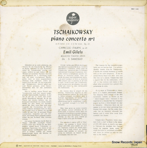 GILELS, EMIL tschaikowsky; concerto pour piano n1 BBH1.040
