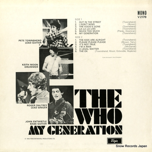 WHO, THE my generation V2179