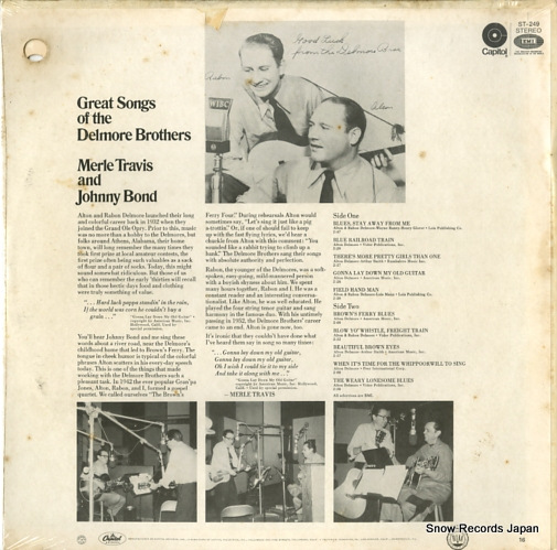 TRAVIS, MERLE, AND JOHNNY BOND great songs of the delmore brothers ST-249