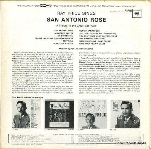 PRICE, RAY sings san antonio rose CS8556
