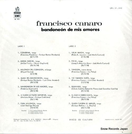 CANARO, FRANCISCO bandoneon de mis amores URL21542